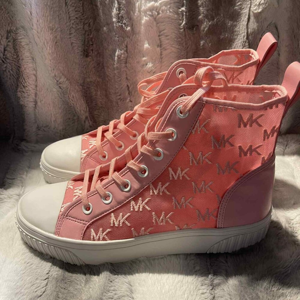 Michael Kors Pink Mesh Transparent High Tops